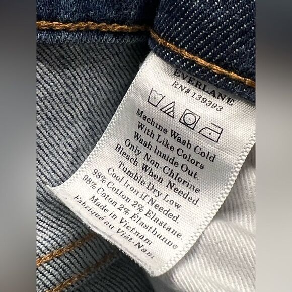 Everlane Womens High Rise Straight Blue Wash Jeans 33x32 - Picture 3 of 6